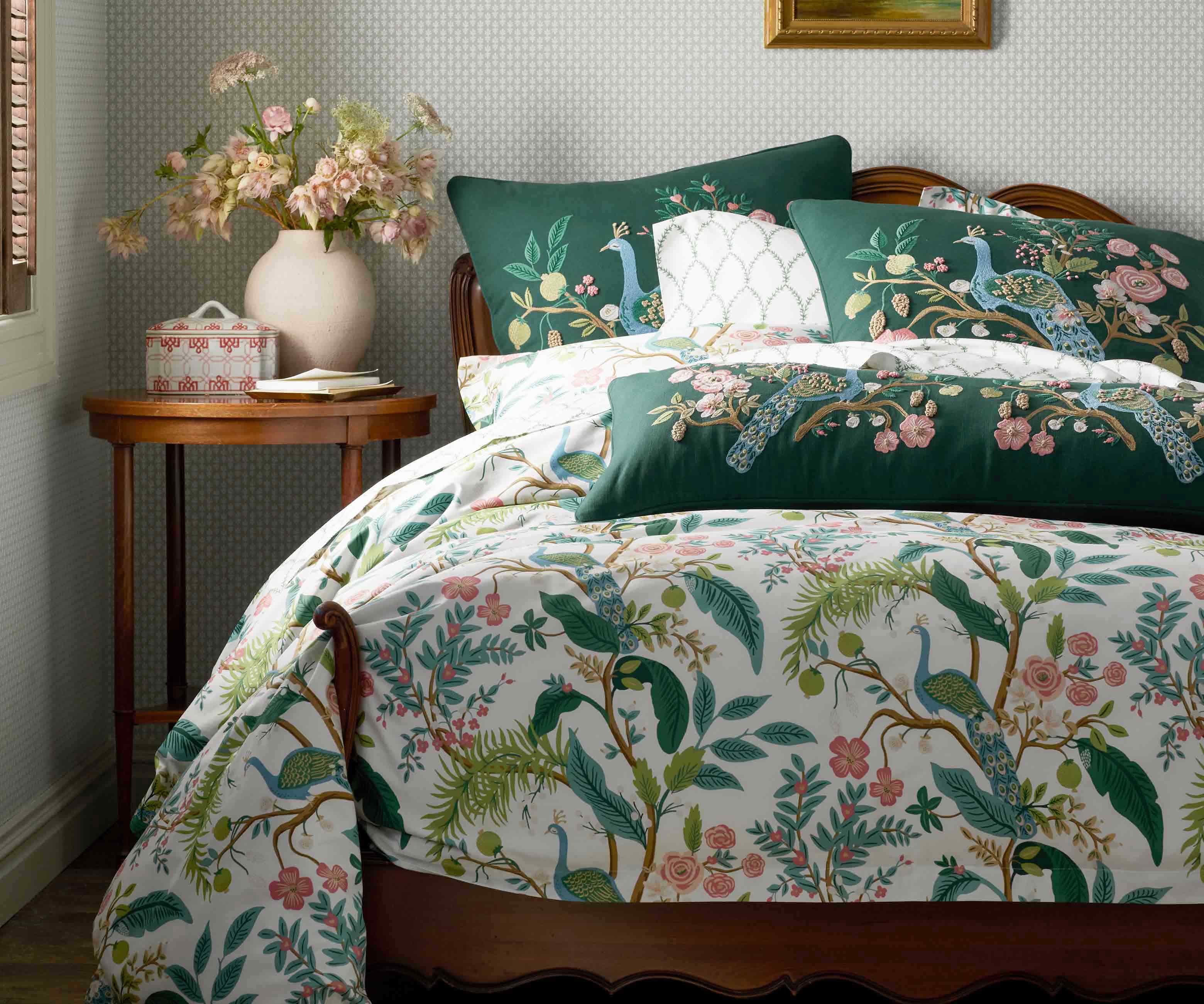 Sateen Sham - Peacock White